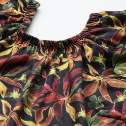 Aarika Yellow Nylon Printed Short Sleeves Swimsuit With Cap image 5