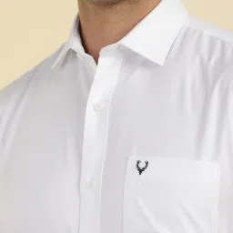 Allen Solly White Slim Fit Solid Shirt image 5