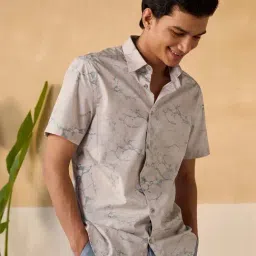 Andamen Pink Cotton Slim Fit Printed Shirt-picture-32