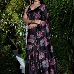 Saree Mall Black Embellished Sarees With Unstitched Blouse-picture-32