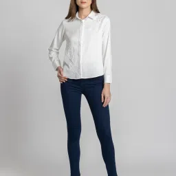 SHAYE White Embroidered Shirt image 5