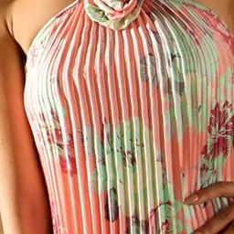 KASSUALLY Peach Floral Print Maxi Dress image 5