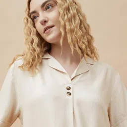 Fame Forever By Lifestyle Off White Regular Fit Top image 5