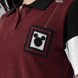The Souled Store Open Knit Mickey Women Polo T-Shirt image 5