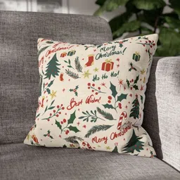 LUSHLYF White & Green 5 Pieces Quirky Velvet Square Cushion Covers image 3