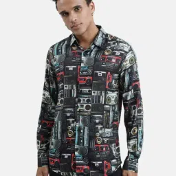 Bene Kleed Black Regular Fit Printed Shirt-picture-16