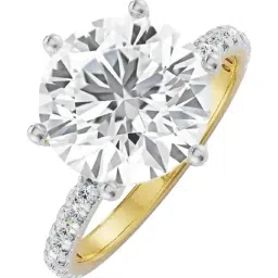 EMORI 18k Yellow Gold Lab Grown Diamond White Stones Ring for Women-image-33