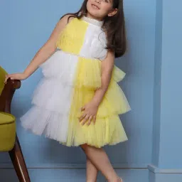 Bella Moda Girls Yellow Regular Fit Dress-picture-23