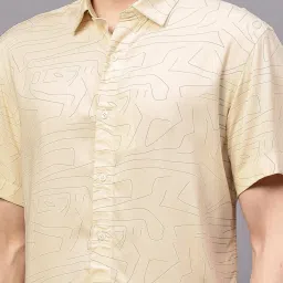 Cantabil Cream Regular Fit Printed Shirt image 5