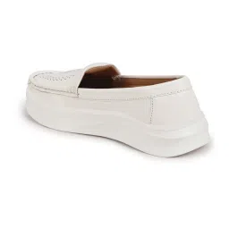 Fausto Women's White Casual Loafers image 5