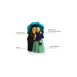 ExclusiveLane Multicolor Resin Italian Old Umbrella Couple Showpiece image 5