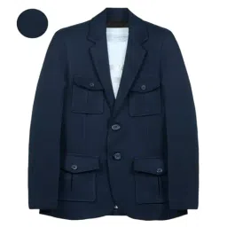 Charchit Boys Navy Cotton Comfort Fit Blazer with T-Shirt image 3