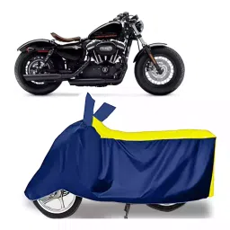 Auto Pearl Bike Cover for Harley Davidson XL 1200 (Yellow & Blue)-picture-24