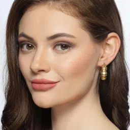 NVR Gold Circular Hoop Earrings for Women image 5