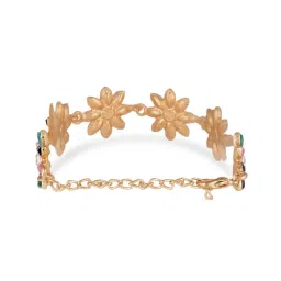 Zaveri Pearls Multicolor Dazzling Stones Embellished Flowers Contemporary Bracelet for Women image 5