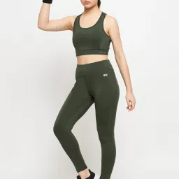 Clovia Green High Rise Sports Tights image 5