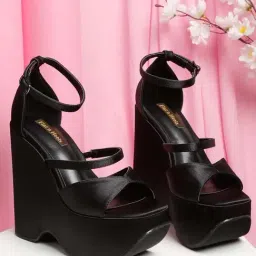 Flat N Heels Women's Black Ankle Strap Sandals-picture-21