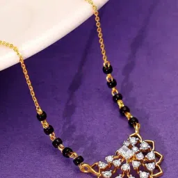 GIVA Lab Grown Diamond 18k (750) Gold Mangalsutra for Women-picture-17