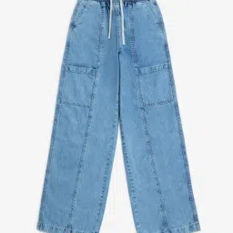 Y&F Kids by Westside Blue Wide-Leg Mid-Rise Jeans-picture-17