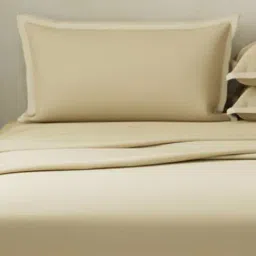 Boutique Living Cotton Charm Beige Cotton 400 TC Flat King Bedsheet with 2 Pillow Covers image 4