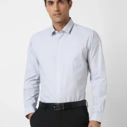 Peter England Grey Slim Fit Solid Shirt-picture-21