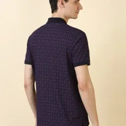 Allen Solly Purple Regular Fit Printed Polo T-Shirt image 2