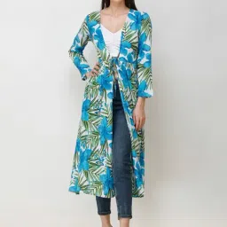 Scorpius Sky Blue Floral Print Long Shrug-picture-6