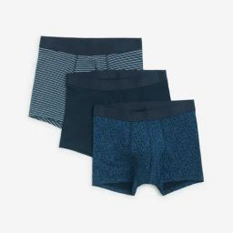 WES Lounge by Westside Navy Printed Cotton Trunks - Pack of 3-picture-11