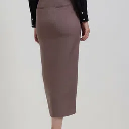 FableStreet Solid Pencil Midi Skirt image 2