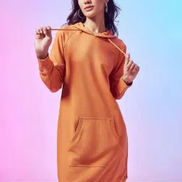 Bewakoof Orange A-Line Dress-image-35