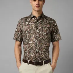 Allen Solly Green Cotton Slim Fit Printed Shirt-picture-29