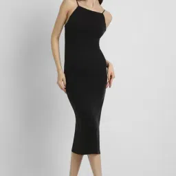 Forever 21 Black Slim Fit Midi Dress-picture-21