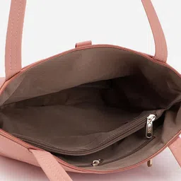 Baggit Solid PU Structured Shoulder Bag with Mini Strap Applique Detail image 5