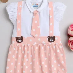 Bumzee Kids White & Peach Printed Frock-picture-39