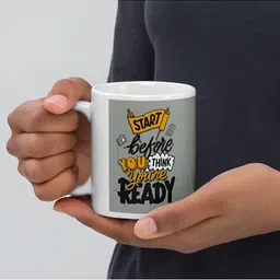 Mr UVD White & Yellow Typography Printed Ceramic Matte Mug 350 ml-picture-14