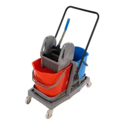 Mrinmoyee 40 Ltr Double Bucket Mop Wringer Trolley with Down Press - IN0729 image 4