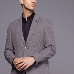 Raymond Micro Checked Single Breasted Formal Blazer-picture-11