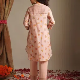 Jaypore Women Peach Block Print Straight Fit Kurta image 2