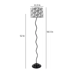 Tucasa TC-113 56.5 Inch Filigree Design Print Floor Lamp with Metal Base image 2