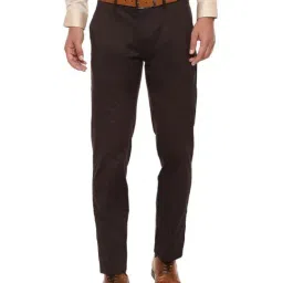 Louis Philippe Permapress Brown Mid Rise Trousers-image-67