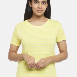 Dreamz by Pantaloons Yellow Cotton Striped T-Shirt-picture-35