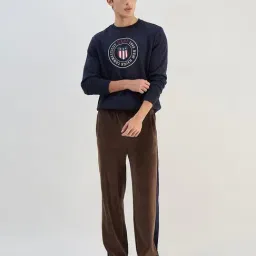 Gant Men Navy Blue Solid Round Neck Sweatshirt image 4