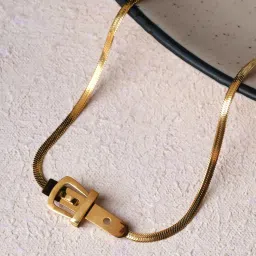 Palmonas Golden Cube Lock Pendant Necklace for Women - Waterproof and Anti-Tarnish-image-34