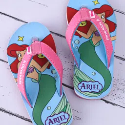 Pine Kids Disney Slip On Flip Flops with Ariel Mermaid Print - Light Blue-picture-11
