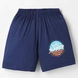 Tango Single Jersey Knit Knee Length Shorts With Beach Theme Print - Navy Blue-picture-19