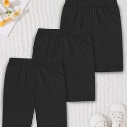 Trampoline Cotton Lycra Pack Of 3 Solid Cycling Shorts - Black-picture-45