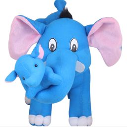 Tickles Elephant with Two Babies Soft Stuffed Plush Animal Toy for Kids Boys & Girls Birthday Gifts (Color: Blue Size: Length 55 cm)-picture-32