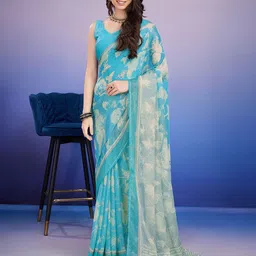 Rekha Maniyar Floral Brasso Block Print Saree-image-26