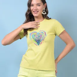 Crimsoune Club Women Graphic Printed Round Neck T-shirt-image-44