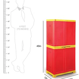 cello wimplast Cello Novelty Big Plastic Shoe Rack With Lock Red & Yellow image 3